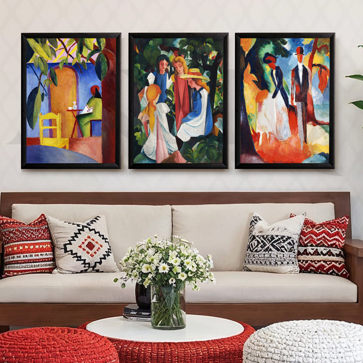 Expressionist Garden Scenes Gallery Wall – Set of 3 Modern Artworks - 18 x 24 Inches – Asha Art Studio – Image 7