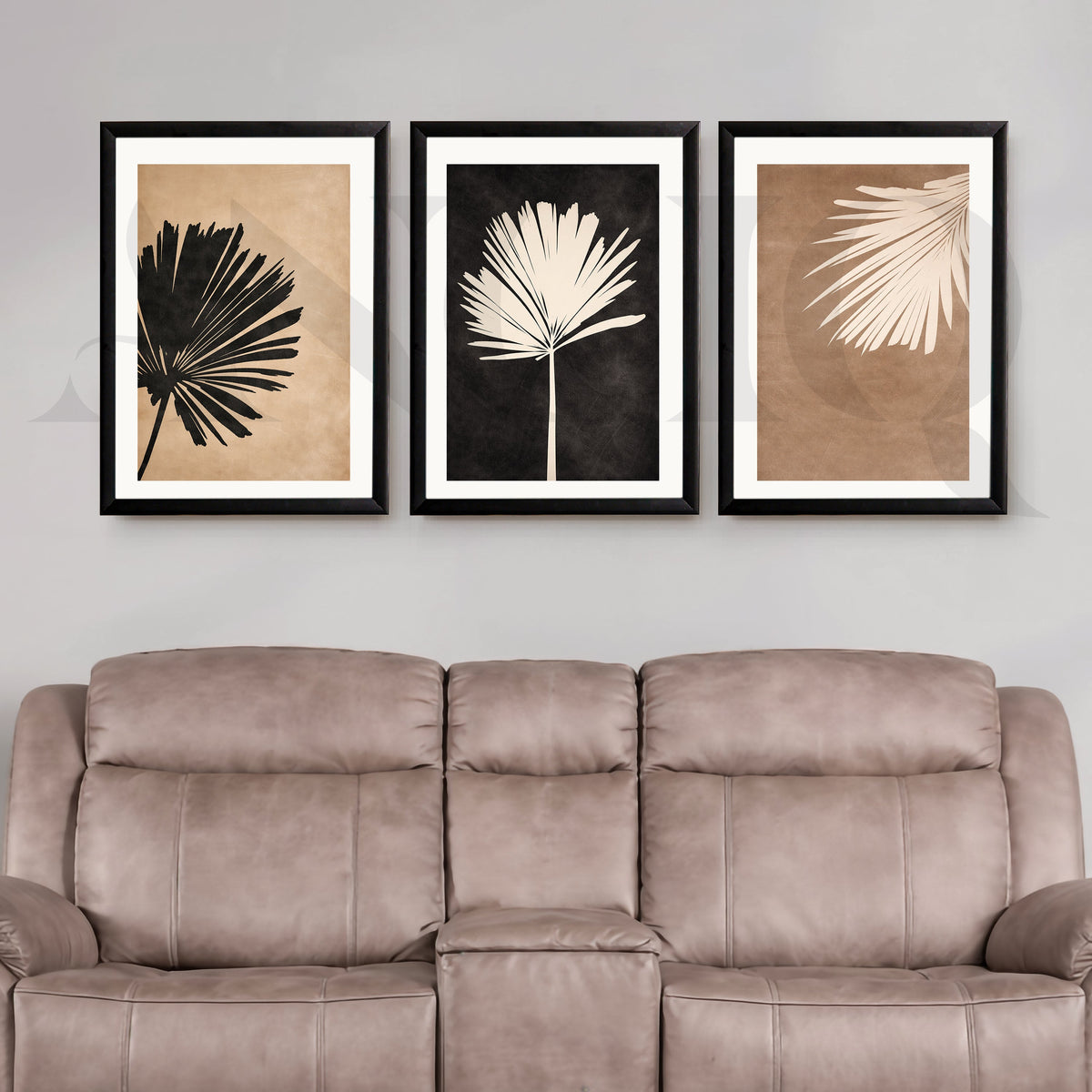 Monochrome Palm Silhouette Gallery Wall – Set of 3 Modern Botanical Artworks - 18 x 24 Inches – Asha Art Studio – Image 7