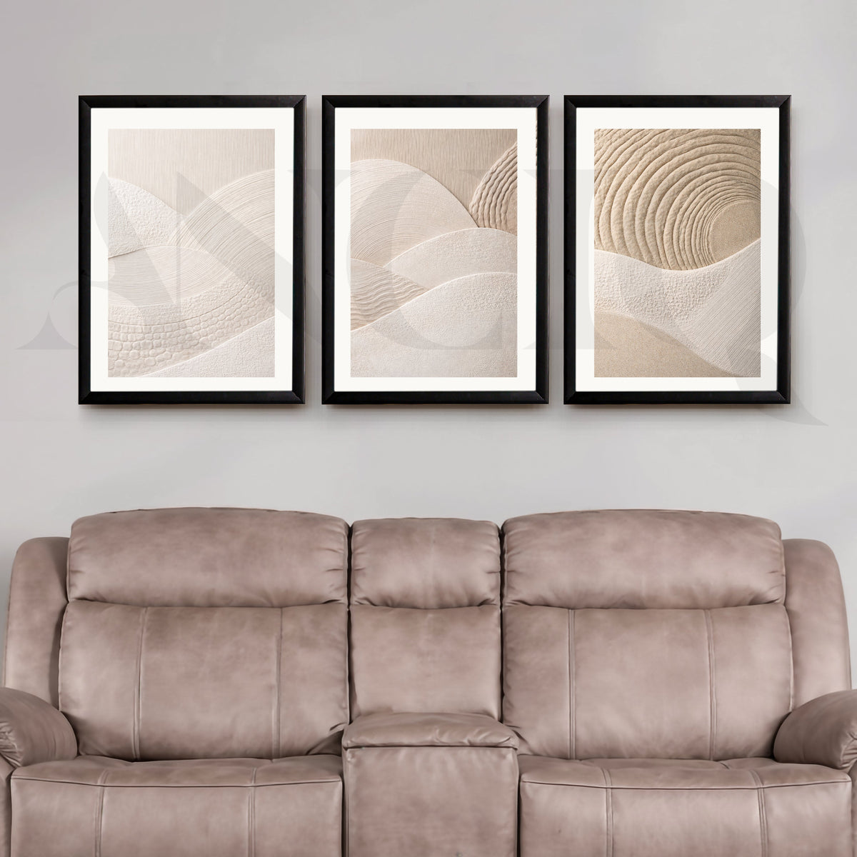 Neutral Textured Abstract Terrain Gallery Wall – Set of 3 Minimal Artworks - 18 x 24 Inches – Asha Art Studio – Image 7