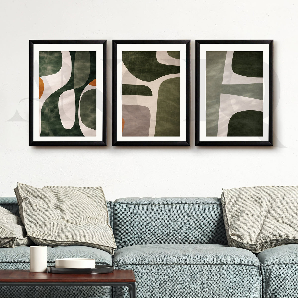 Organic Forms Abstract Gallery Wall – Set of 3 Contemporary Artworks - 18 x 24 Inches – Asha Art Studio – Image 7