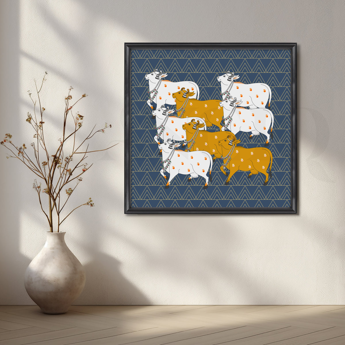 Ornate Cows Adorned in Tribal Patterns – Asha Art Studio – Image 3