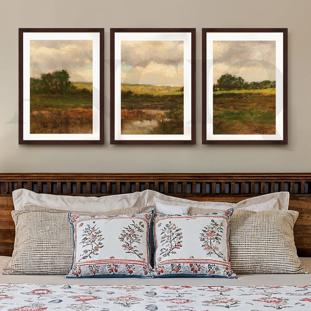 Rustic Meadow Landscape Gallery Wall – Set of 3 Classic Countryside Artworks - 18 x 24 Inches – Asha Art Studio – Image 6