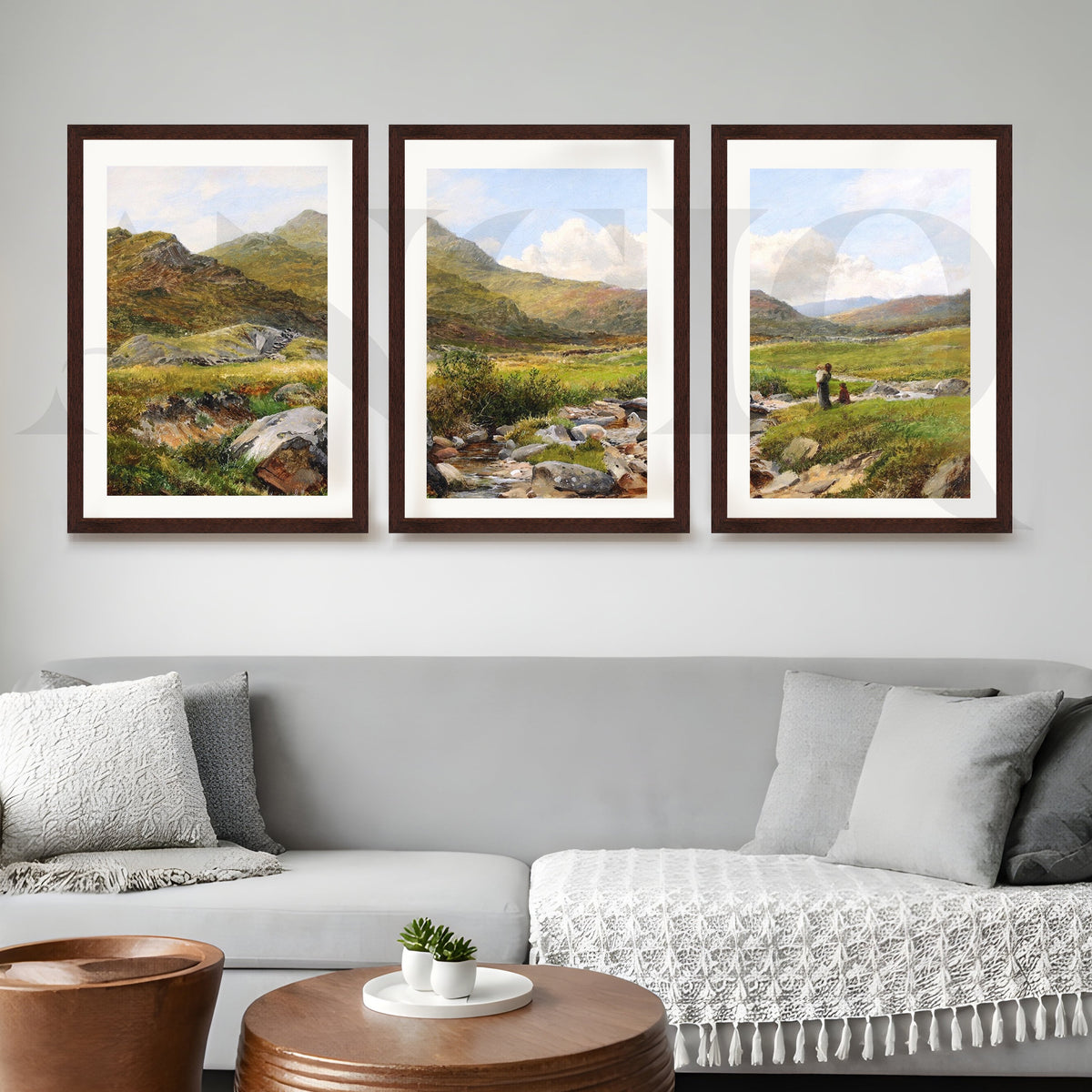 Highland Meadow Stream Gallery Wall – Set of 3 Classic Artworks - 18 x 24 Inches – Asha Art Studio – Image 10