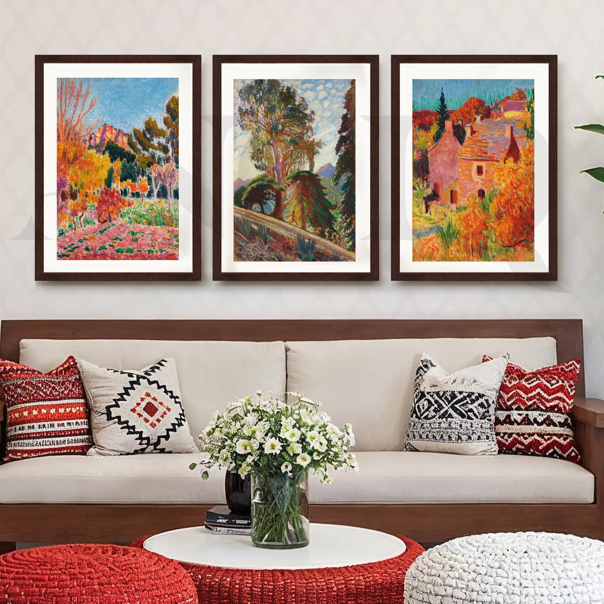 Vibrant Impressionist Countryside Gallery Wall – Set of 3 Vibrant Artworks - 18 x 24 Inches – Asha Art Studio – Image 6