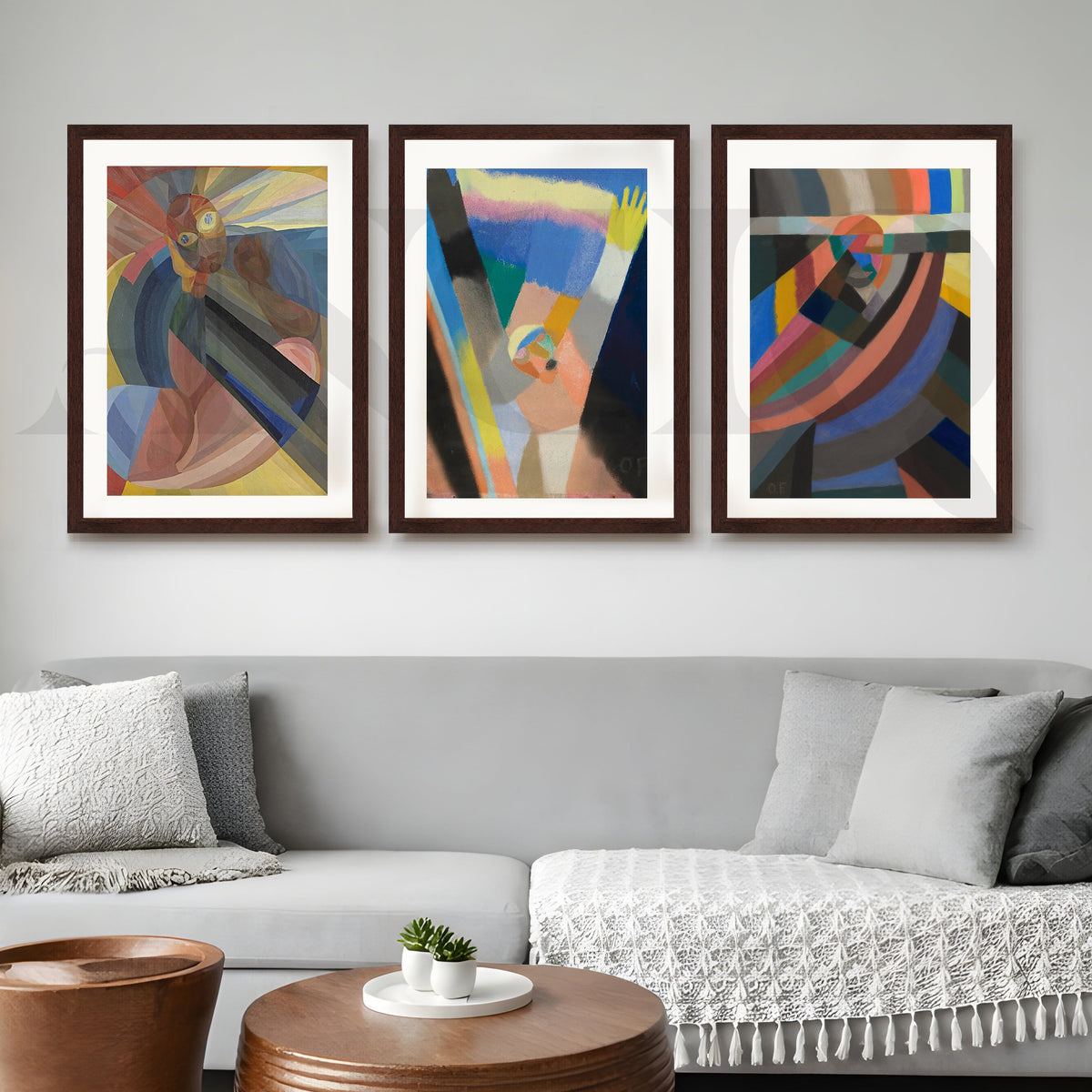 Color Spectrum Abstract Gallery Wall – Set of 3 Expressionist Artworks - 18 x 24 Inches – Asha Art Studio – Image 6
