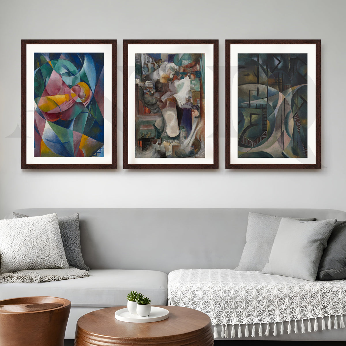 Modern Cubist Expression Gallery Wall – Set of 3 Abstract Artworks - 18 x 24 Inches – Asha Art Studio – Image 6