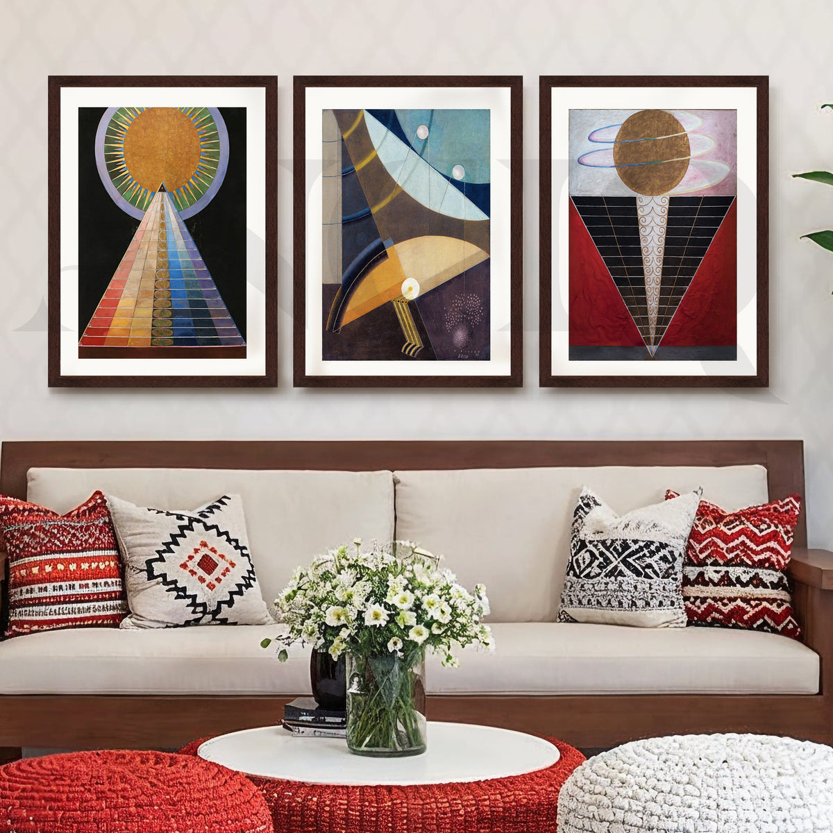 Sacred Geometry Cosmic Forms Gallery Wall – Set of 3 Abstract Symbolic Artworks - 18 x 24 Inches – Asha Art Studio – Image 6