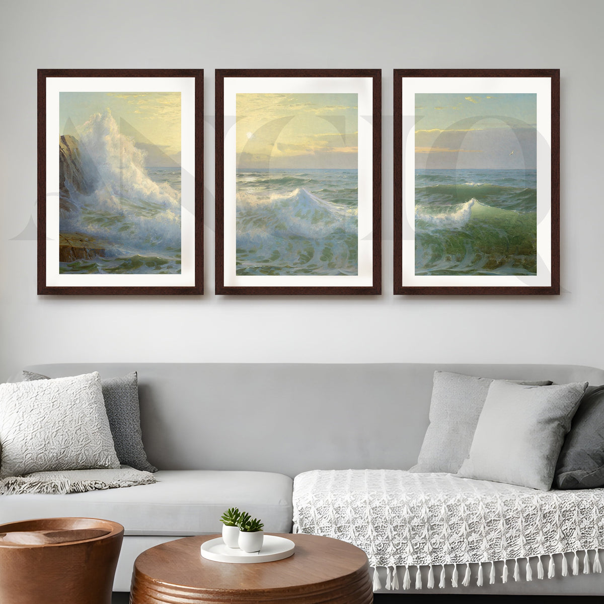 Ocean Waves Seascape Gallery Wall – Set of 3 Classic Coastal Artworks - 18 x 24 Inches – Asha Art Studio – Image 6