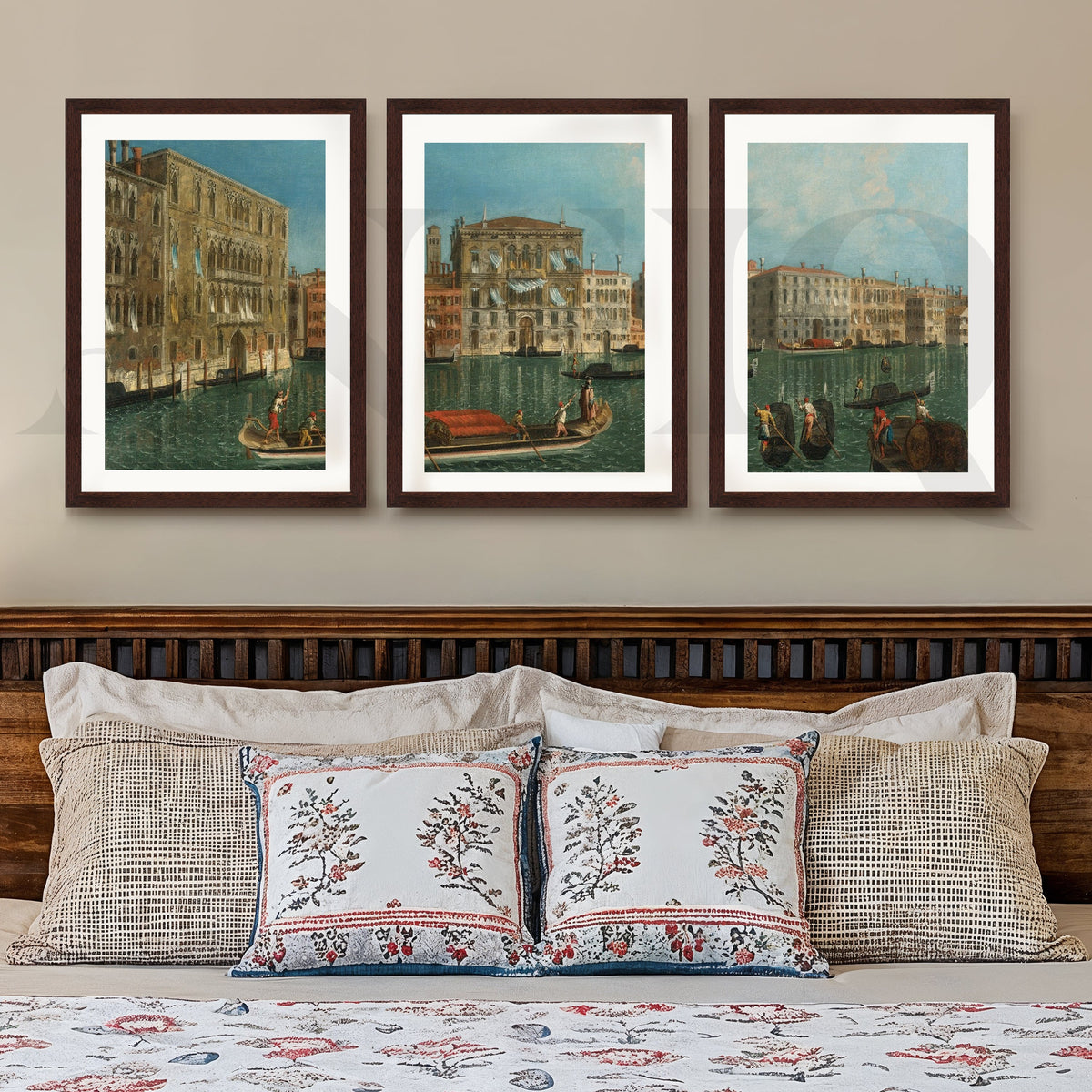 Venetian Canal Cityscape Gallery Wall – Set of 3 Classic European Artworks - 18 x 24 Inches – Asha Art Studio – Image 6