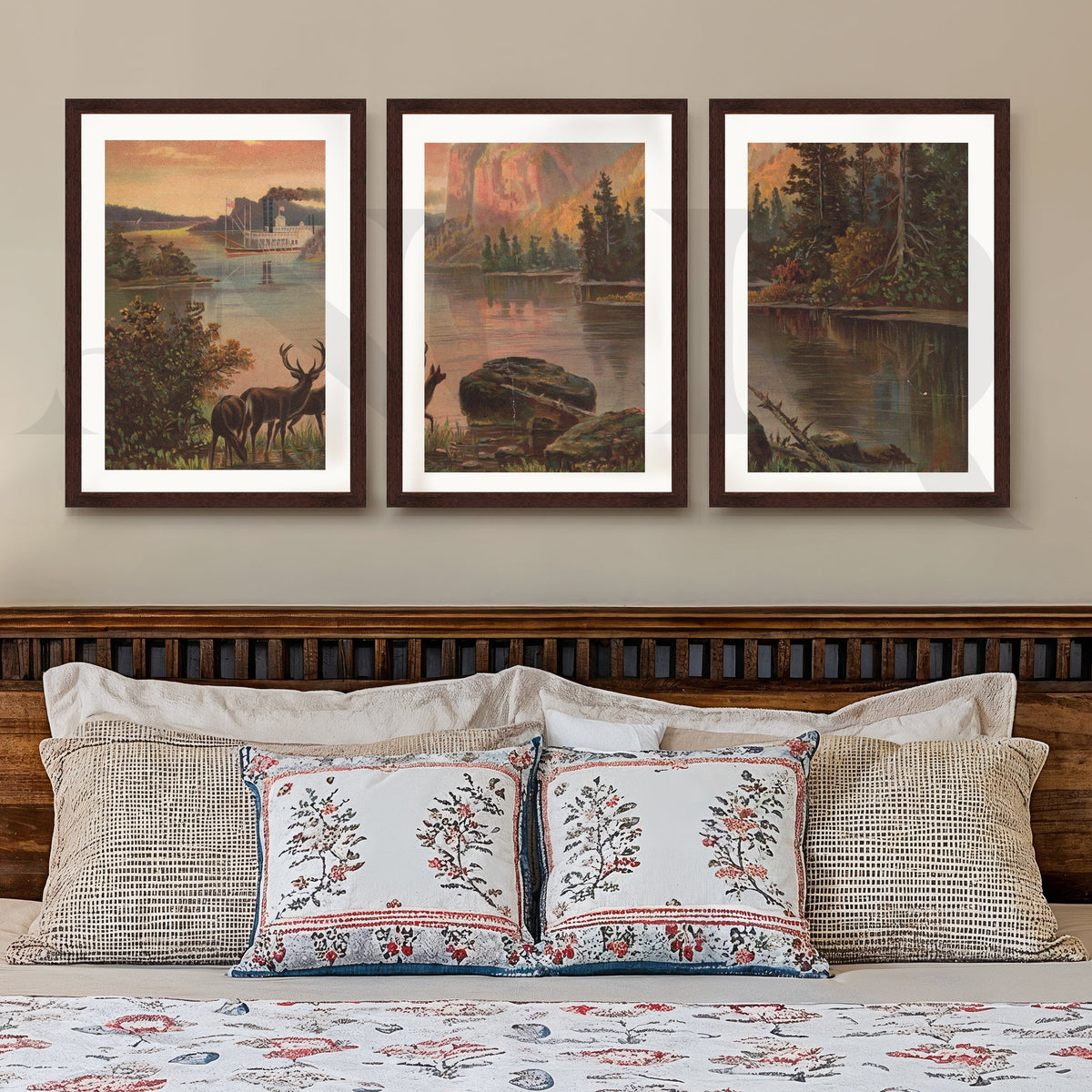 Vintage Wilderness Landscape Gallery Wall – Set of 3 Wilderness Artworks - 18 x 24 Inches – Asha Art Studio – Image 6