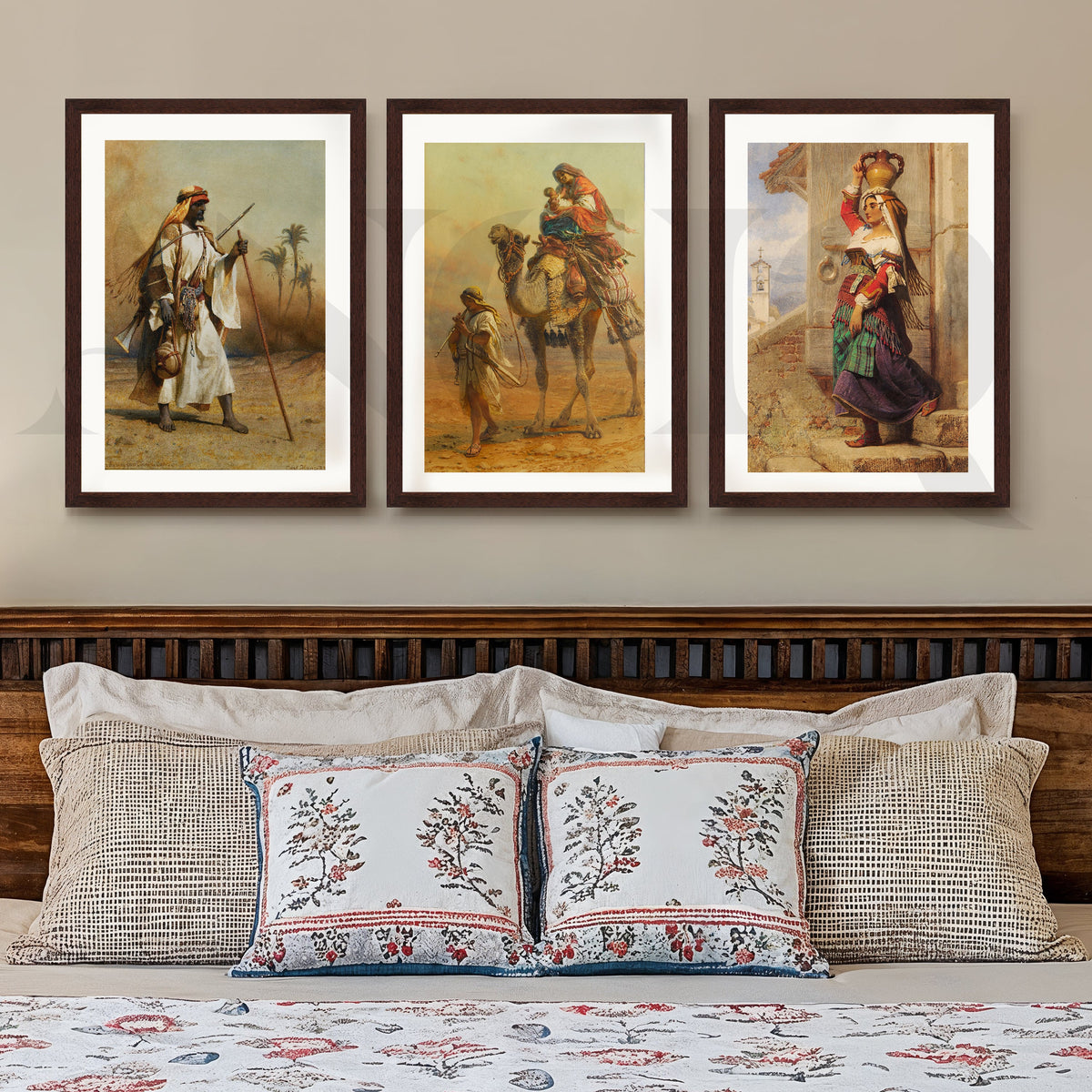Vintage Desert Nomad Journey Gallery Wall – Set of 3 Classic Artworks - 18 x 24 Inches – Asha Art Studio – Image 6