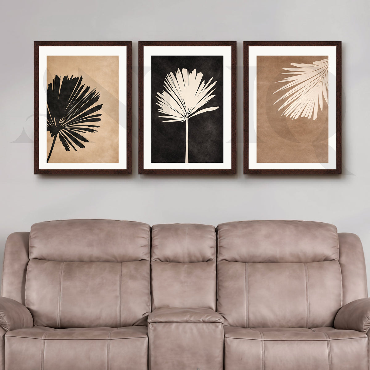 Monochrome Palm Silhouette Gallery Wall – Set of 3 Modern Botanical Artworks - 18 x 24 Inches – Asha Art Studio – Image 10