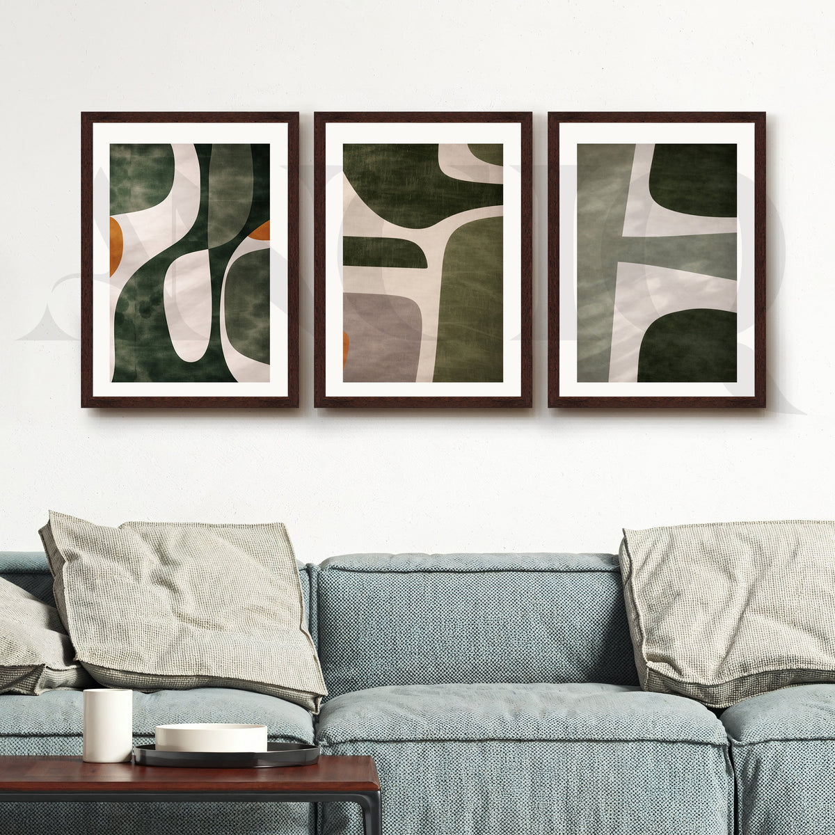 Organic Forms Abstract Gallery Wall – Set of 3 Contemporary Artworks - 18 x 24 Inches – Asha Art Studio – Image 10