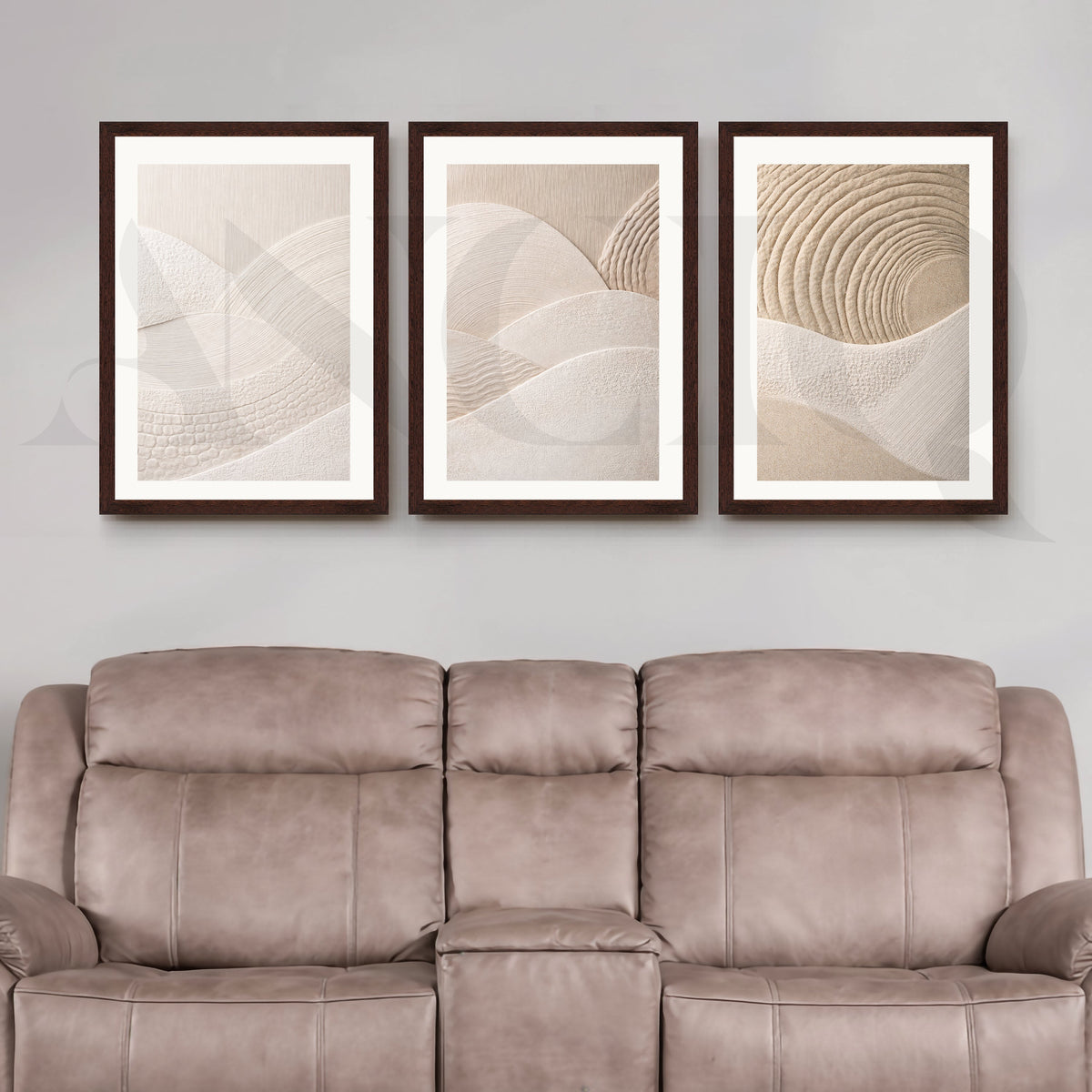 Neutral Textured Abstract Terrain Gallery Wall – Set of 3 Minimal Artworks - 18 x 24 Inches – Asha Art Studio – Image 10
