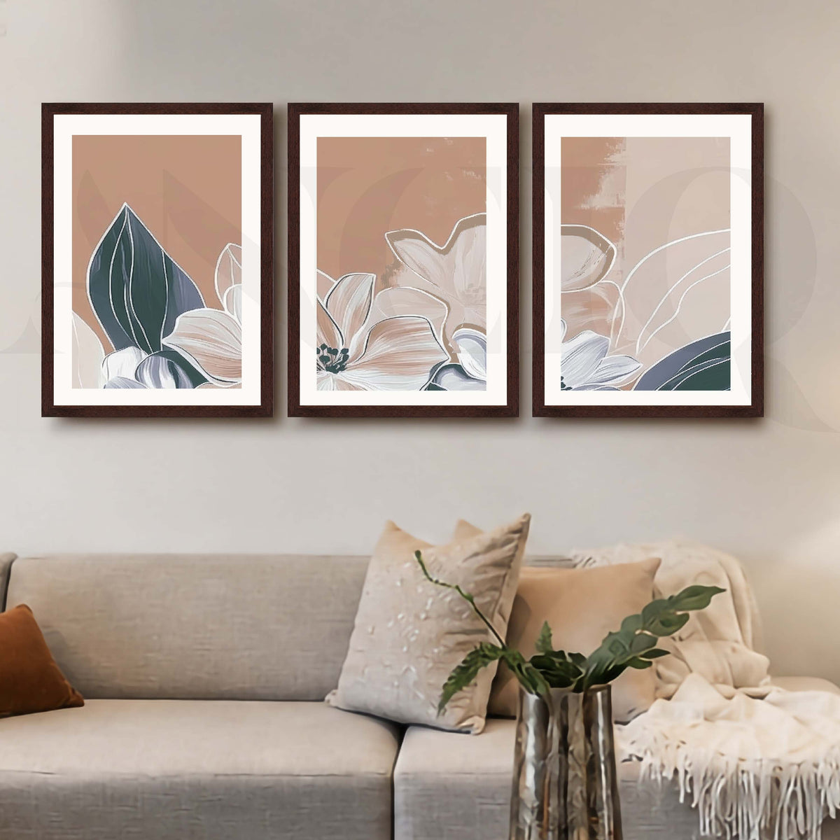 Soft Floral Botanical Gallery Wall Artwork Set of 3 – Asha Art Studio – Image 10