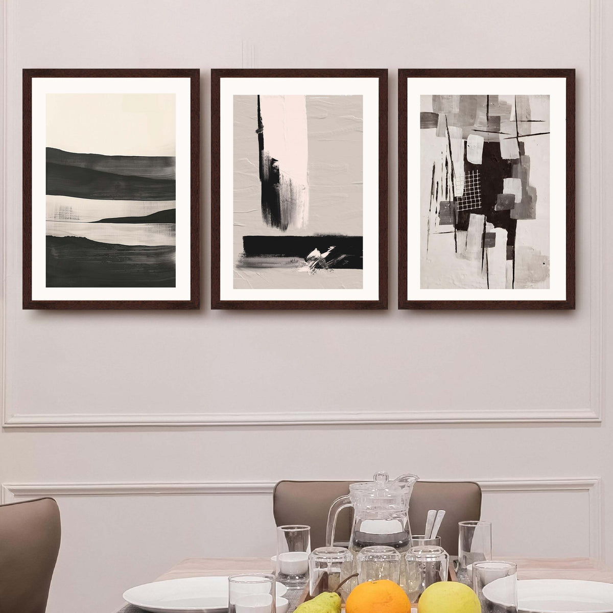 Monochrome Abstract Gallery Wall Set of 3 - 18 x 24 Inches – Asha Art Studio – Image 10