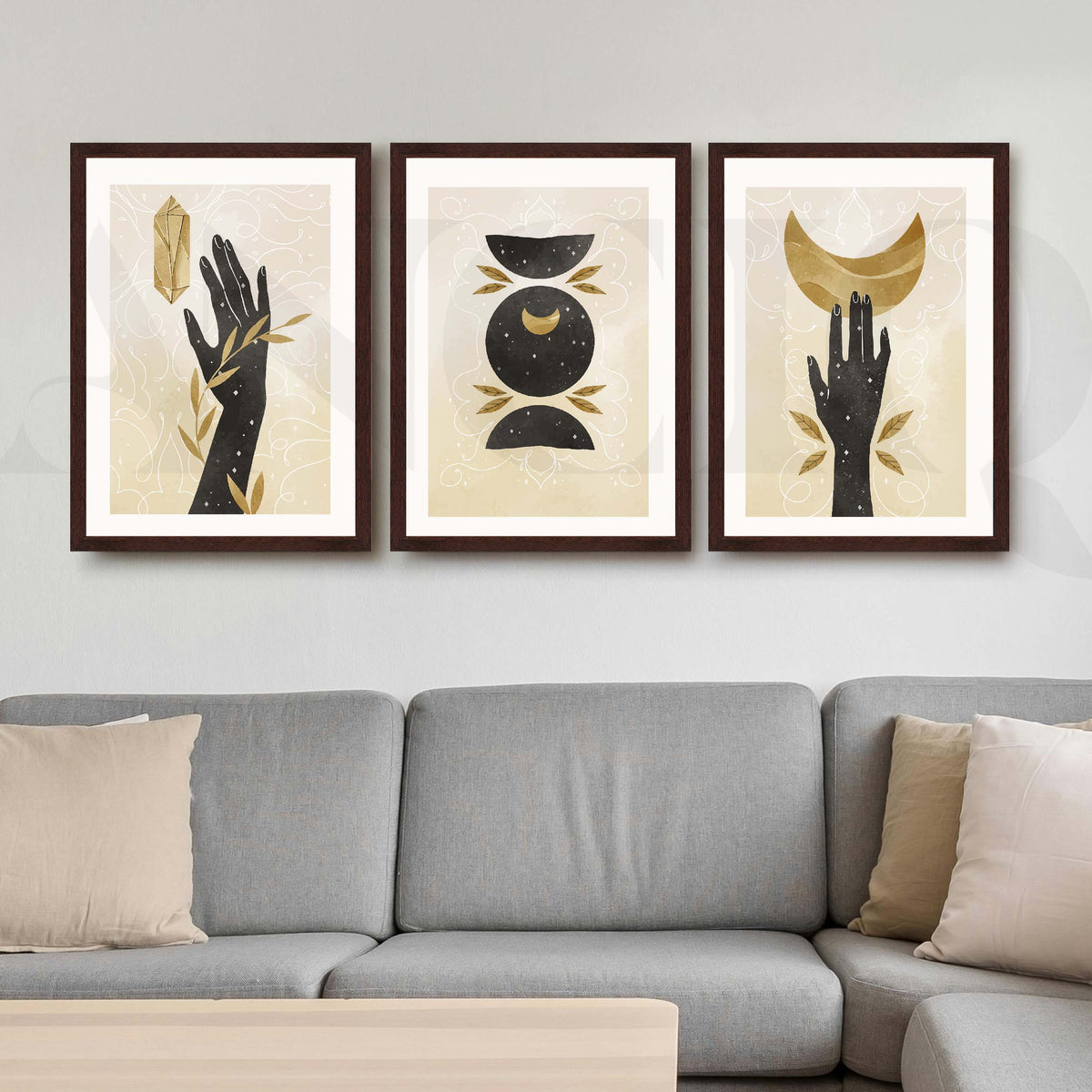 Clestial Hand Motif Gallery Wall Artwork Set of 3 – Asha Art Studio – Image 10