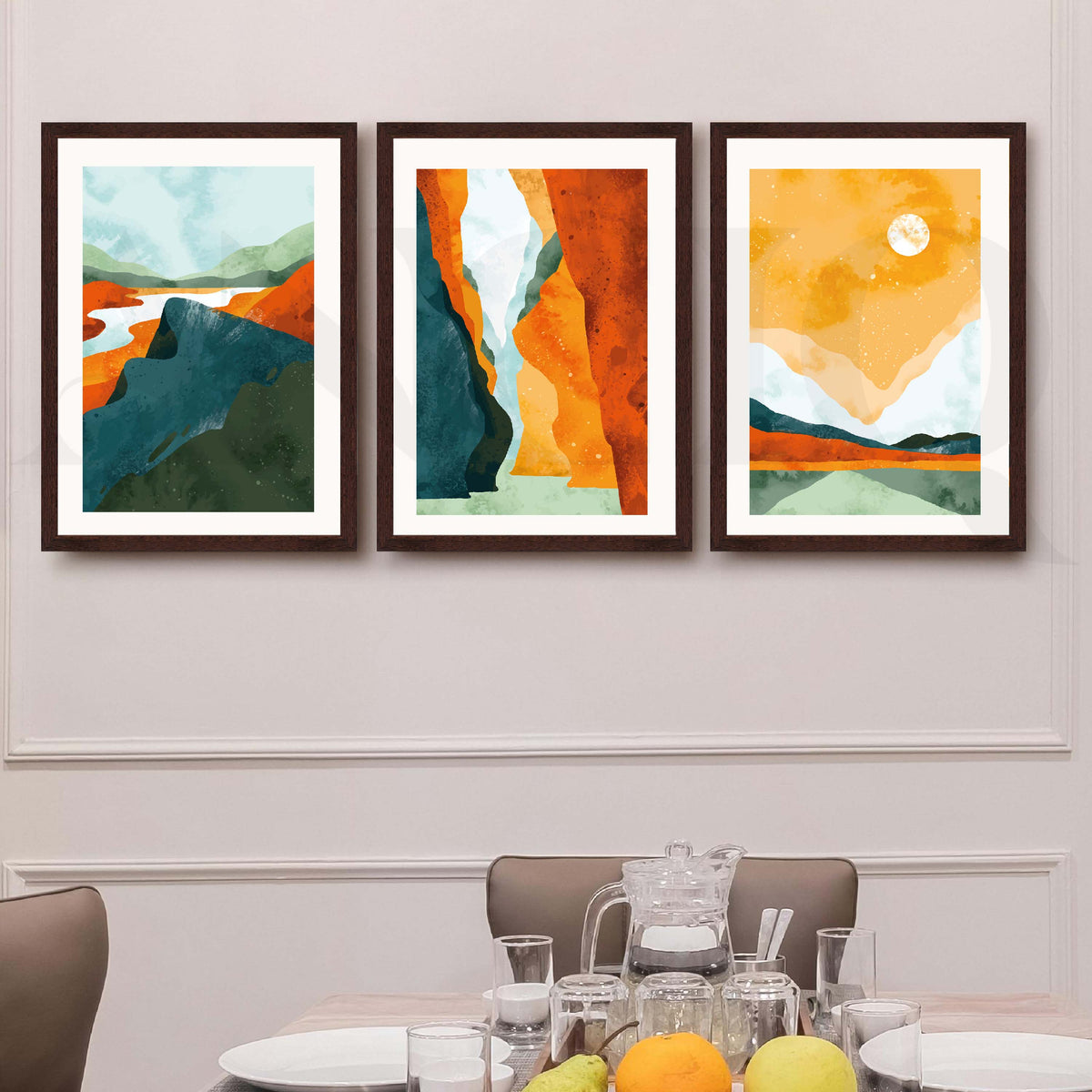 Vibrant Canyon Landscape Gallery Wall Artwork Set of 3 – Asha Art Studio – Image 10