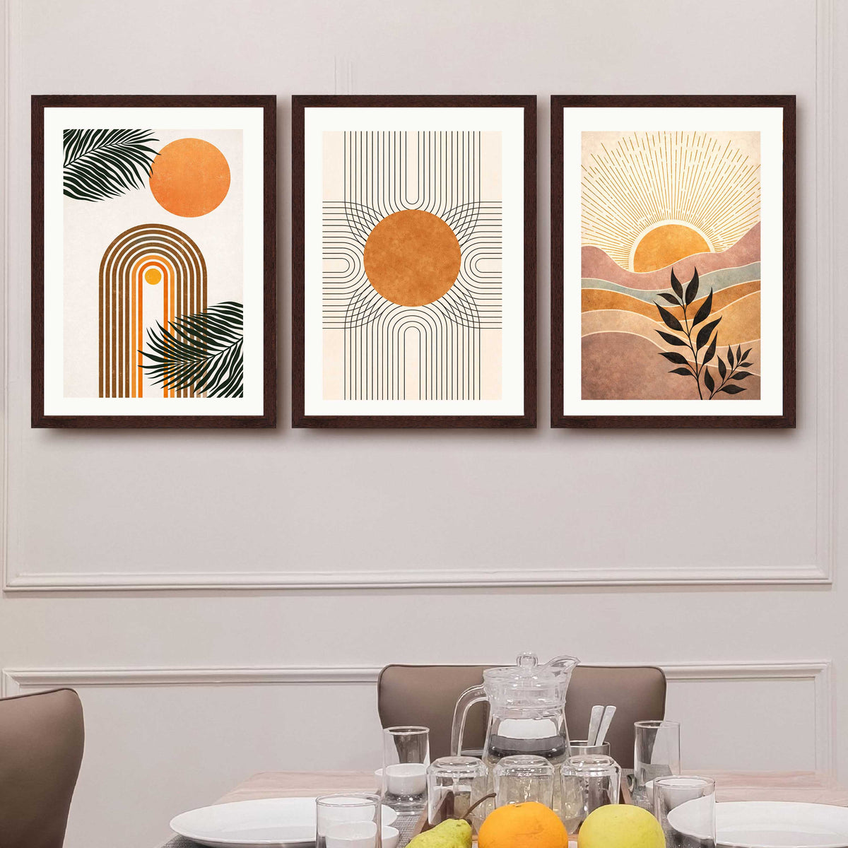 Boho Sun Arch Gallery Wall Canvas Set of 3 - 18 x 24 Inches – Asha Art Studio – Image 10