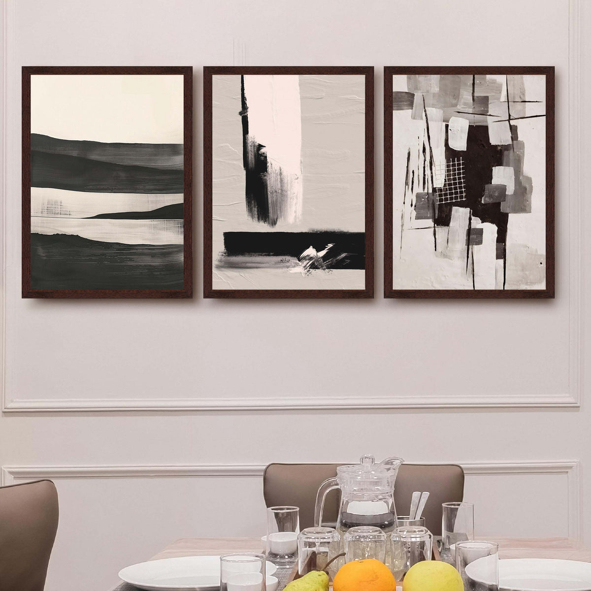 Monochrome Abstract Gallery Wall Set of 3 - 18 x 24 Inches – Asha Art Studio – Image 6