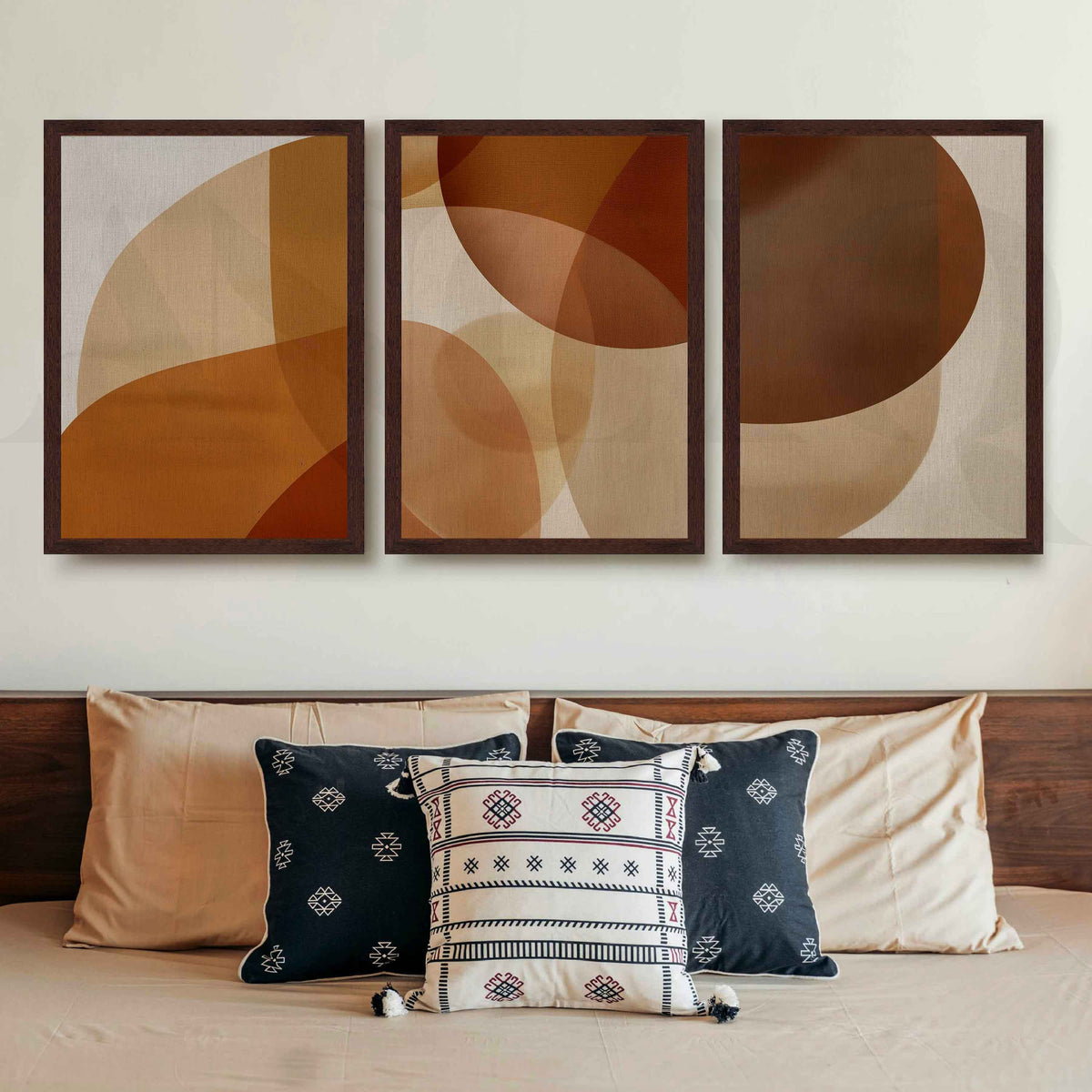 Warm Earthy Geometric Gallery Wall Artwork Set of 3 – Asha Art Studio – Image 6