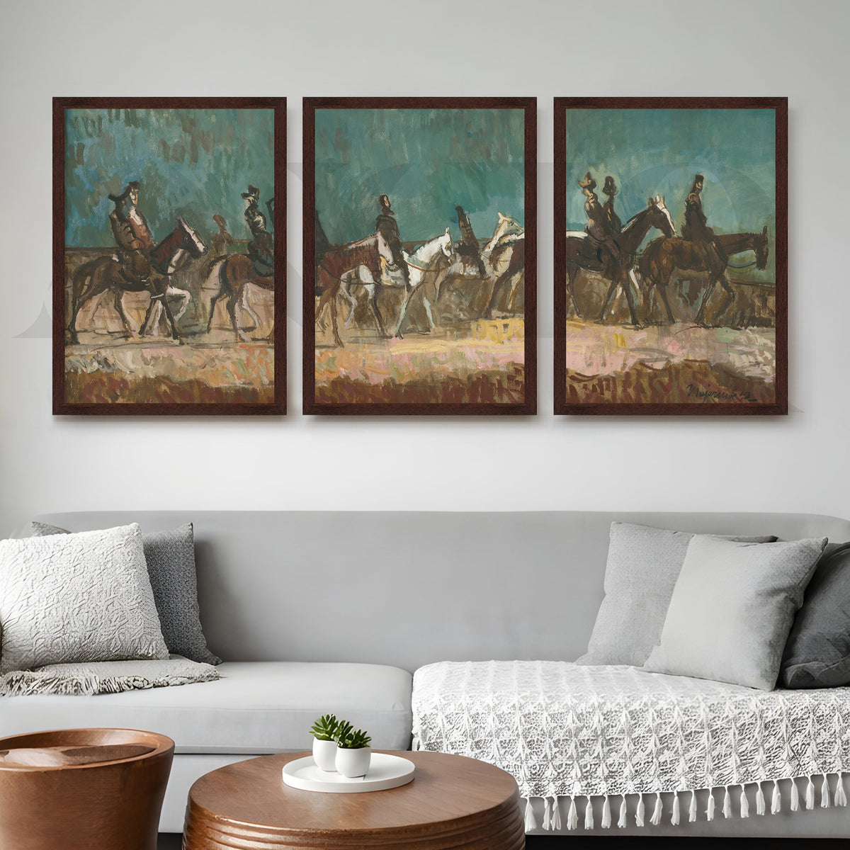 Equestrian Riders Vintage Gallery Wall – Set of 3 Classic Artworks - 18 x 24 Inches – Asha Art Studio – Image 10