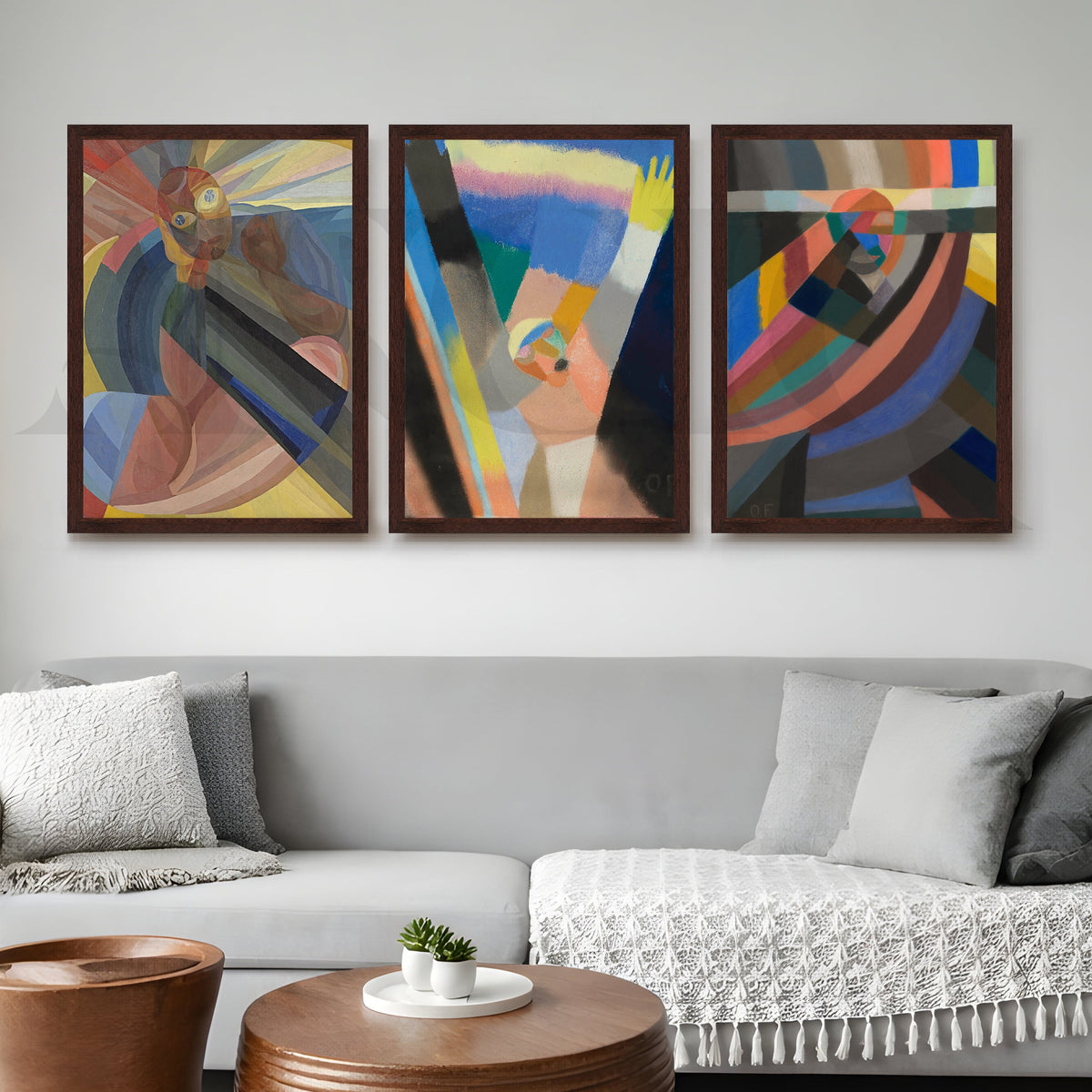 Color Spectrum Abstract Gallery Wall – Set of 3 Expressionist Artworks - 18 x 24 Inches – Asha Art Studio – Image 10