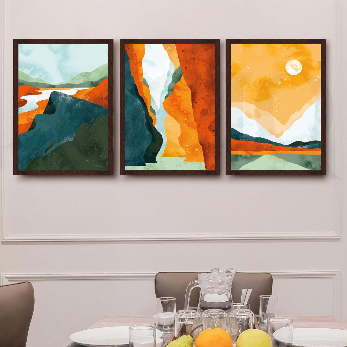 Vibrant Canyon Landscape Gallery Wall Artwork Set of 3 – Asha Art Studio – Image 6
