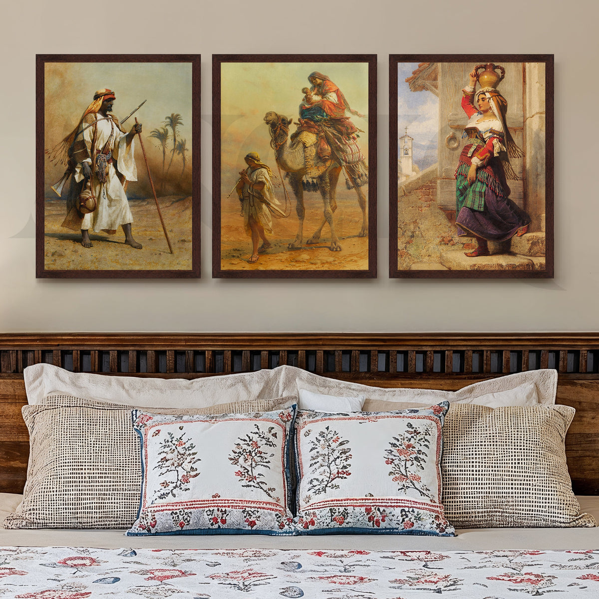 Vintage Desert Nomad Journey Gallery Wall – Set of 3 Classic Artworks - 18 x 24 Inches – Asha Art Studio – Image 10
