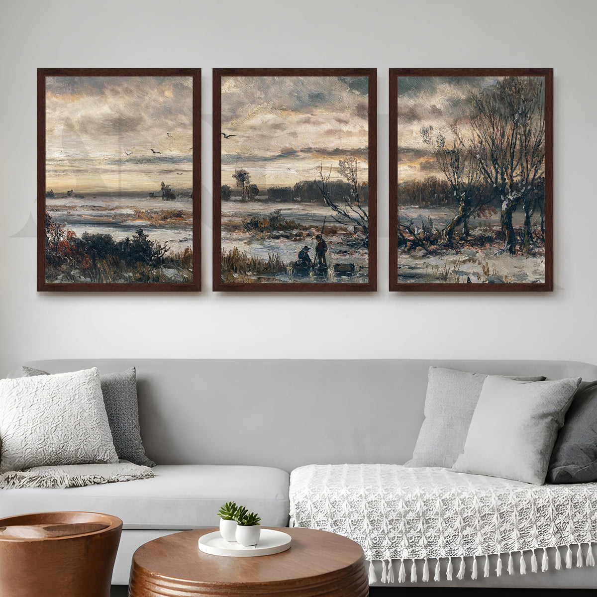 Moody Winter Countryside Gallery Wall – Set of 3 Atmospheric Landscape Artworks - 18 x 24 Inches – Asha Art Studio – Image 10