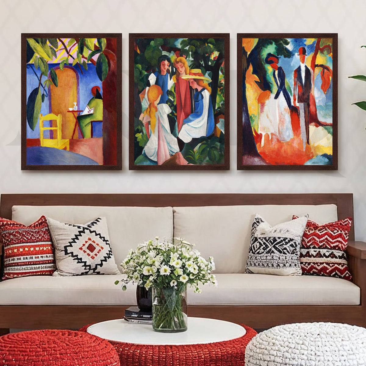 Expressionist Garden Scenes Gallery Wall – Set of 3 Modern Artworks - 18 x 24 Inches – Asha Art Studio – Image 10