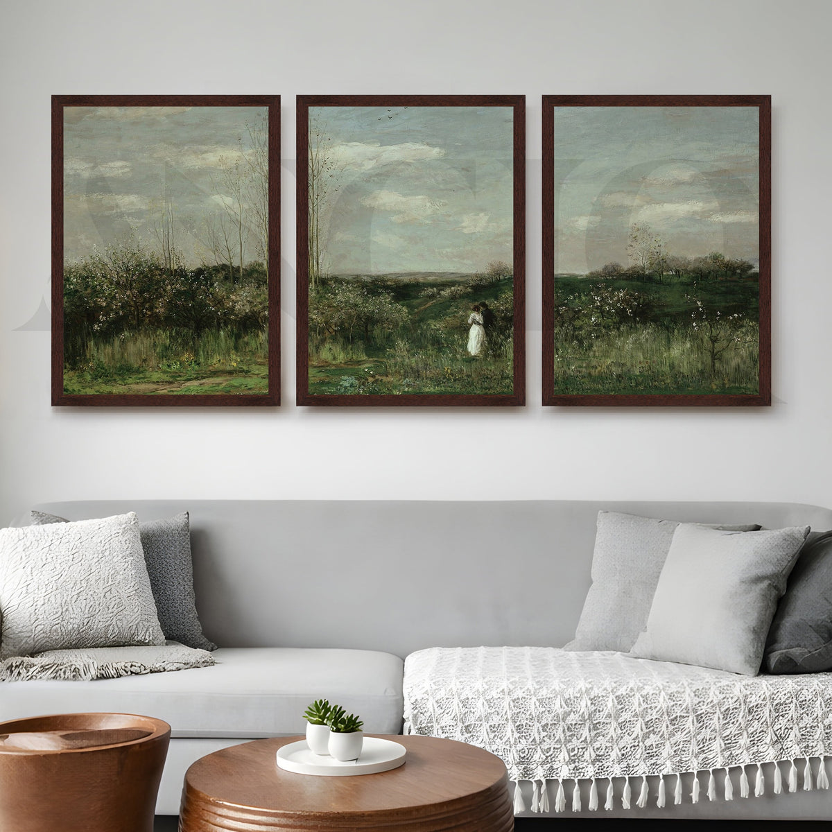 Serene Countryside Meadow Gallery Wall – Set of 3 Classic Landscape Artworks - 18 x 24 Inches – Asha Art Studio – Image 10