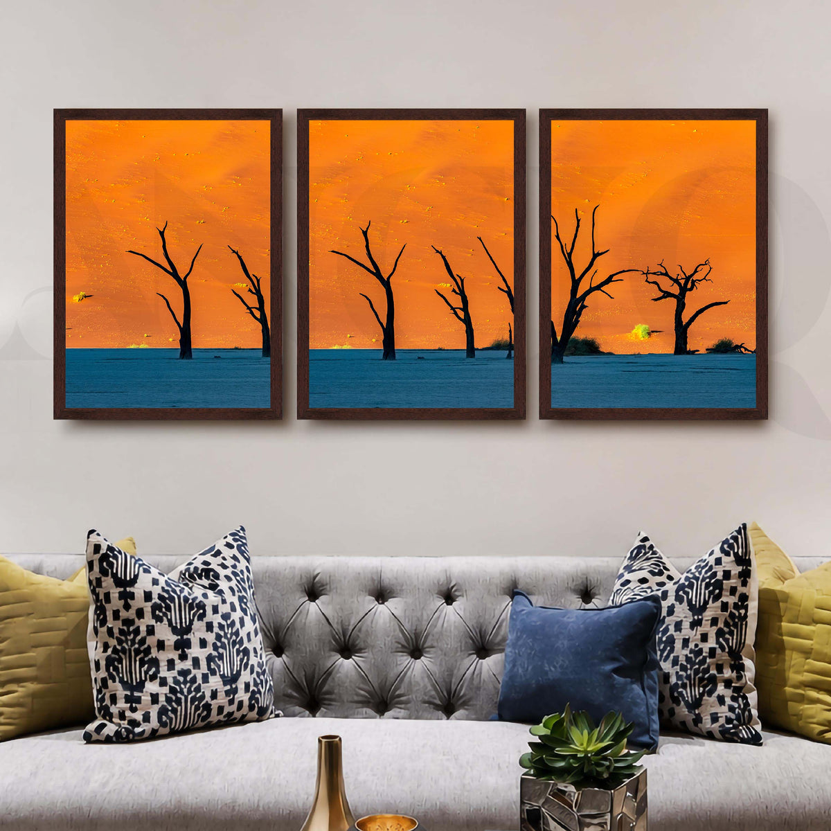 Sunset Tree Landscape Gallery Wall Canvas Artwork Set of 3 – Asha Art Studio – Image 6