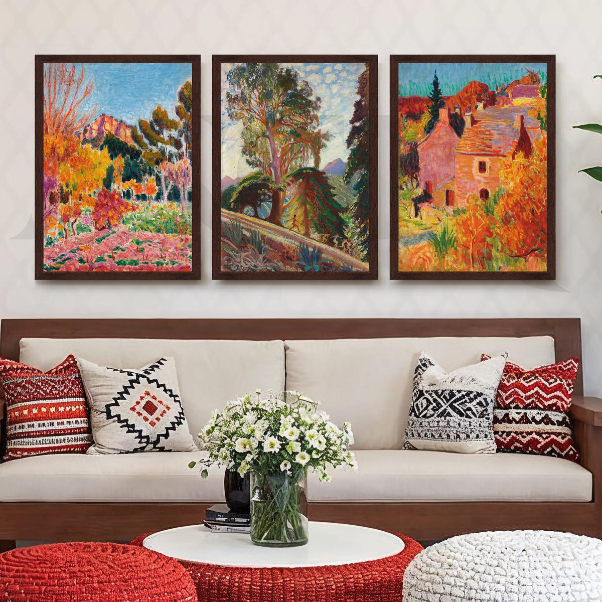 Vibrant Impressionist Countryside Gallery Wall – Set of 3 Vibrant Artworks - 18 x 24 Inches – Asha Art Studio – Image 10