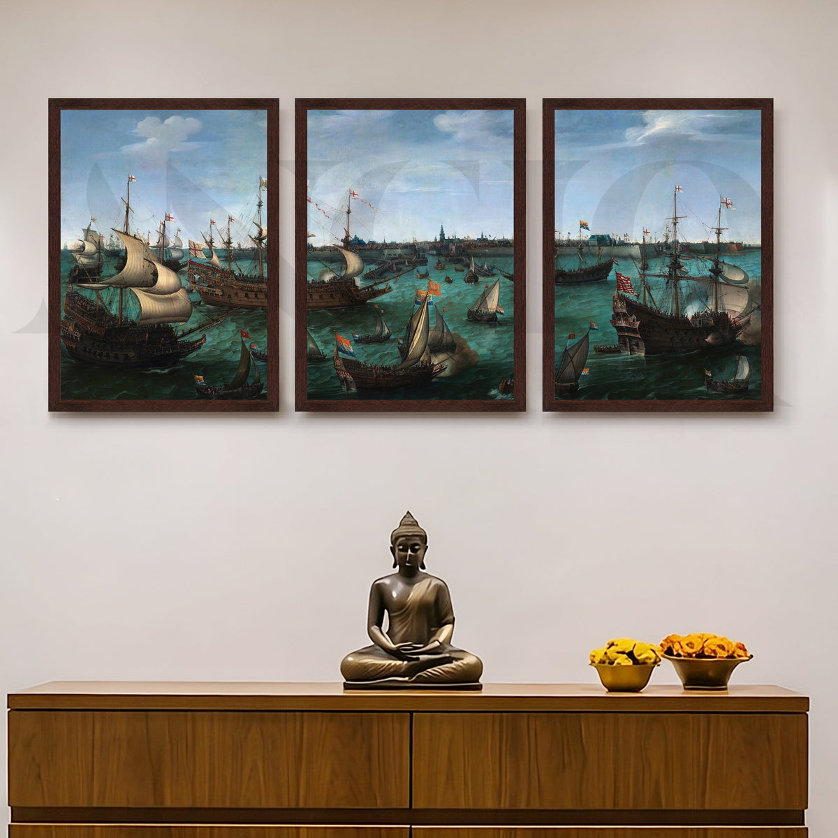 Historic Naval Fleet Gallery Wall – Set of 3 Classic Maritime Artworks - 18 x 24 Inches – Asha Art Studio – Image 10