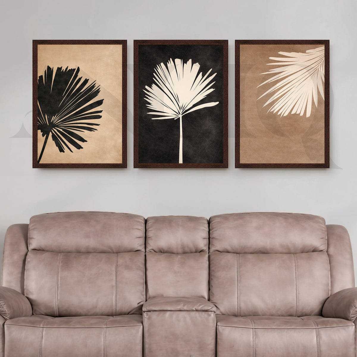 Monochrome Palm Silhouette Gallery Wall – Set of 3 Modern Botanical Artworks - 18 x 24 Inches – Asha Art Studio – Image 6