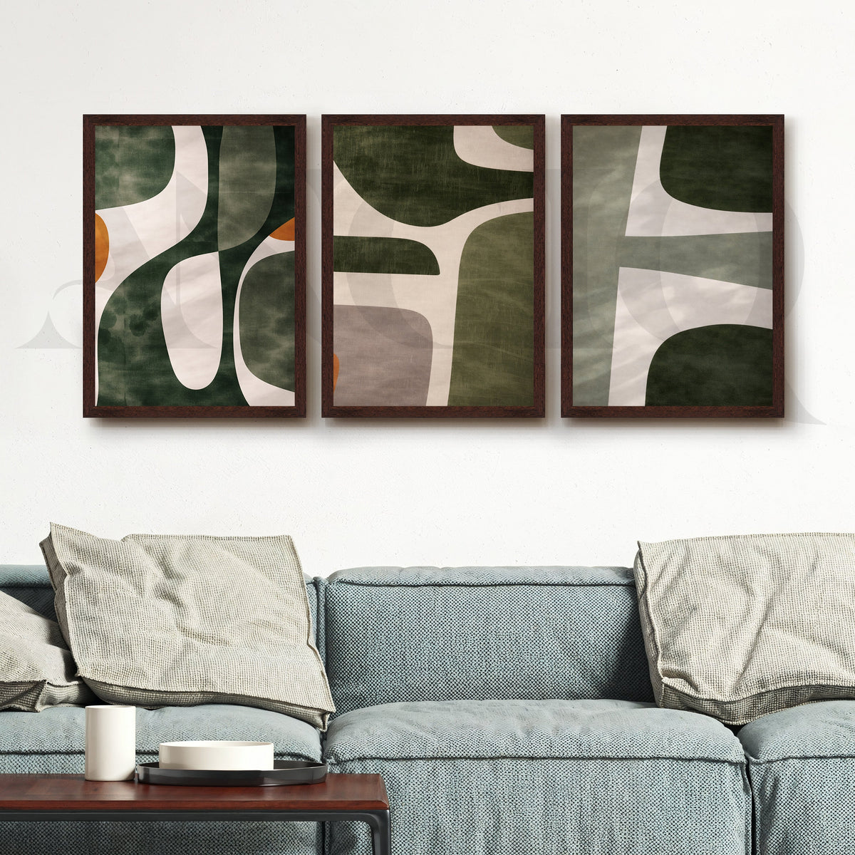 Organic Forms Abstract Gallery Wall – Set of 3 Contemporary Artworks - 18 x 24 Inches – Asha Art Studio – Image 6