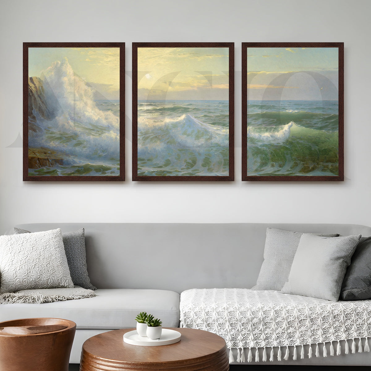 Ocean Waves Seascape Gallery Wall – Set of 3 Classic Coastal Artworks - 18 x 24 Inches – Asha Art Studio – Image 10