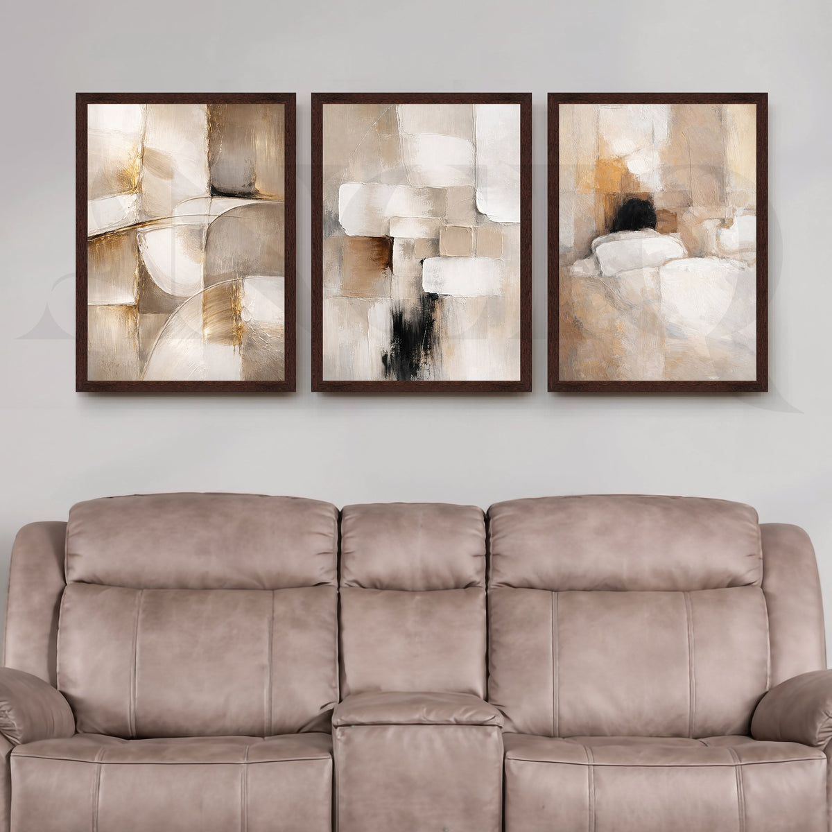Earthy Textured Abstraction Gallery Wall – Set of 3 Contemporary Artworks - 18 x 24 Inches – Asha Art Studio – Image 6