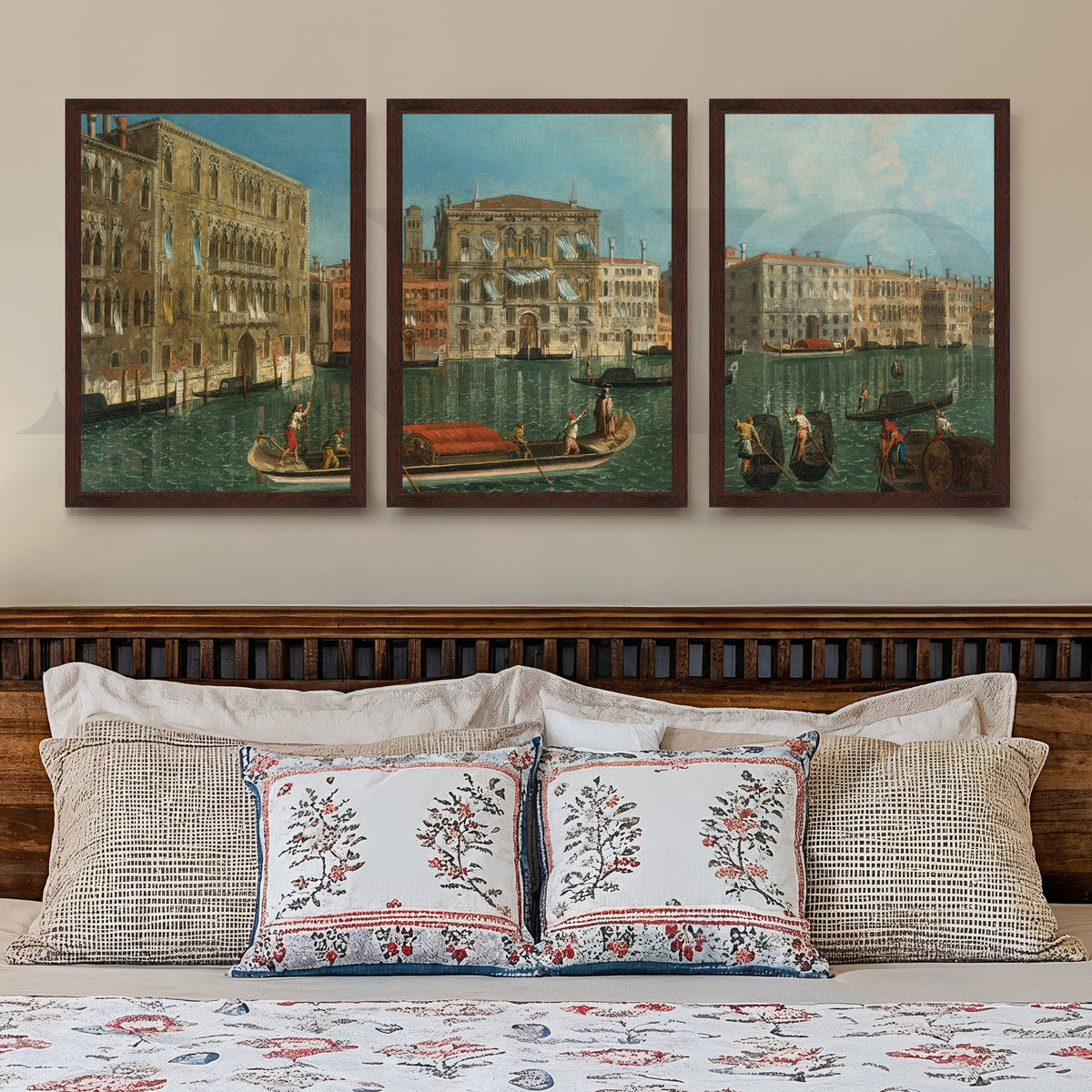 Venetian Canal Cityscape Gallery Wall – Set of 3 Classic European Artworks - 18 x 24 Inches – Asha Art Studio – Image 10
