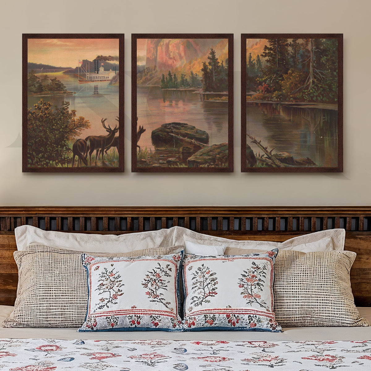Vintage Wilderness Landscape Gallery Wall – Set of 3 Wilderness Artworks - 18 x 24 Inches – Asha Art Studio – Image 10