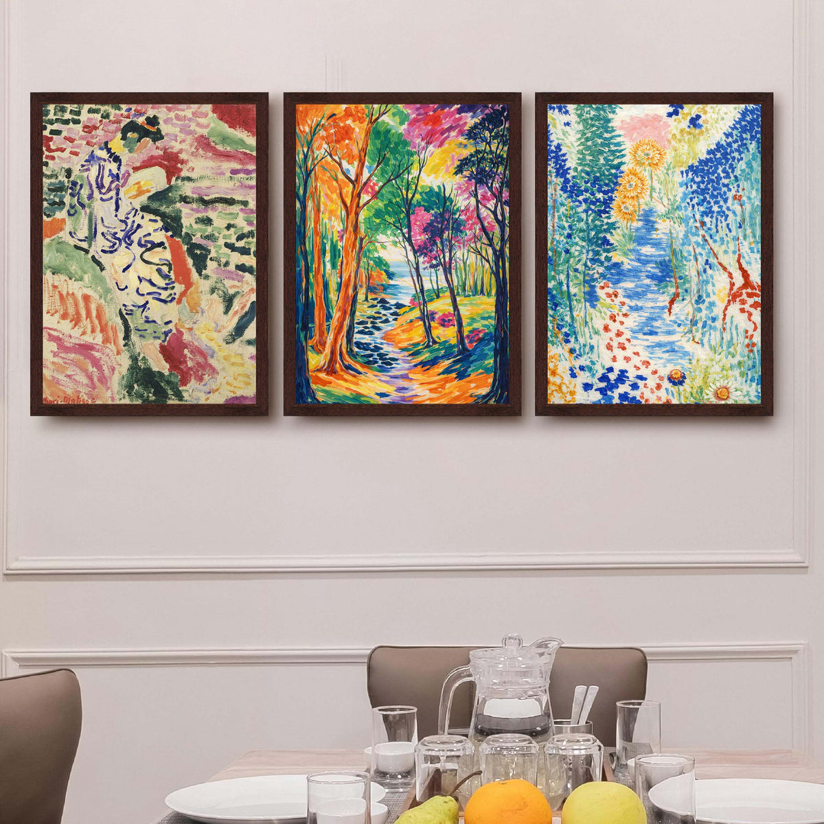 Colourful Impressionist Garden Gallery Wall Set of 3 - 18 x 24 Inches – Asha Art Studio – Image 6