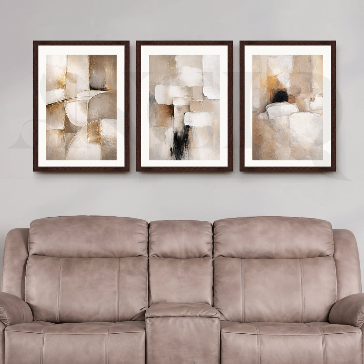 Earthy Textured Abstraction Gallery Wall – Set of 3 Contemporary Artworks - 18 x 24 Inches – Asha Art Studio – Image 10