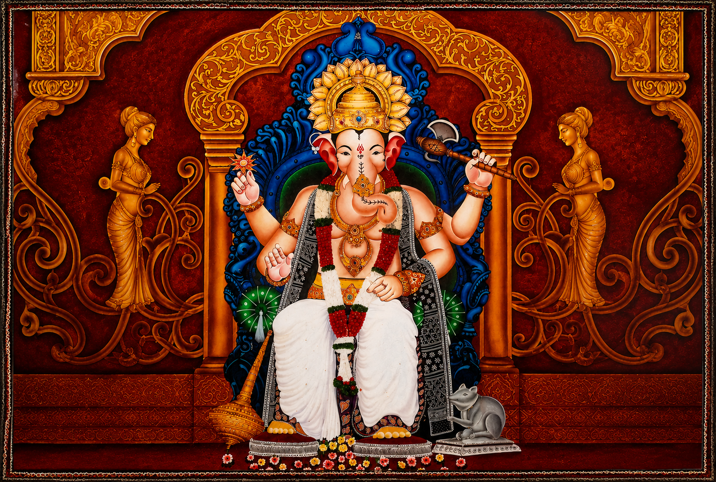 Handcrafted Lord Ganesha Painting | Traditional Spiritual Wall Art
