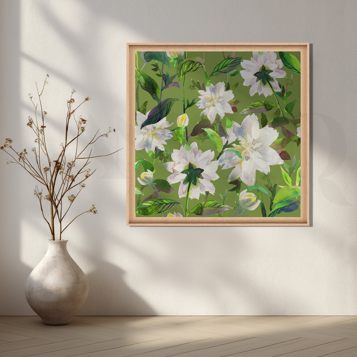 Delicate White Blossoms Artwork – Asha Art Studio – Image 5