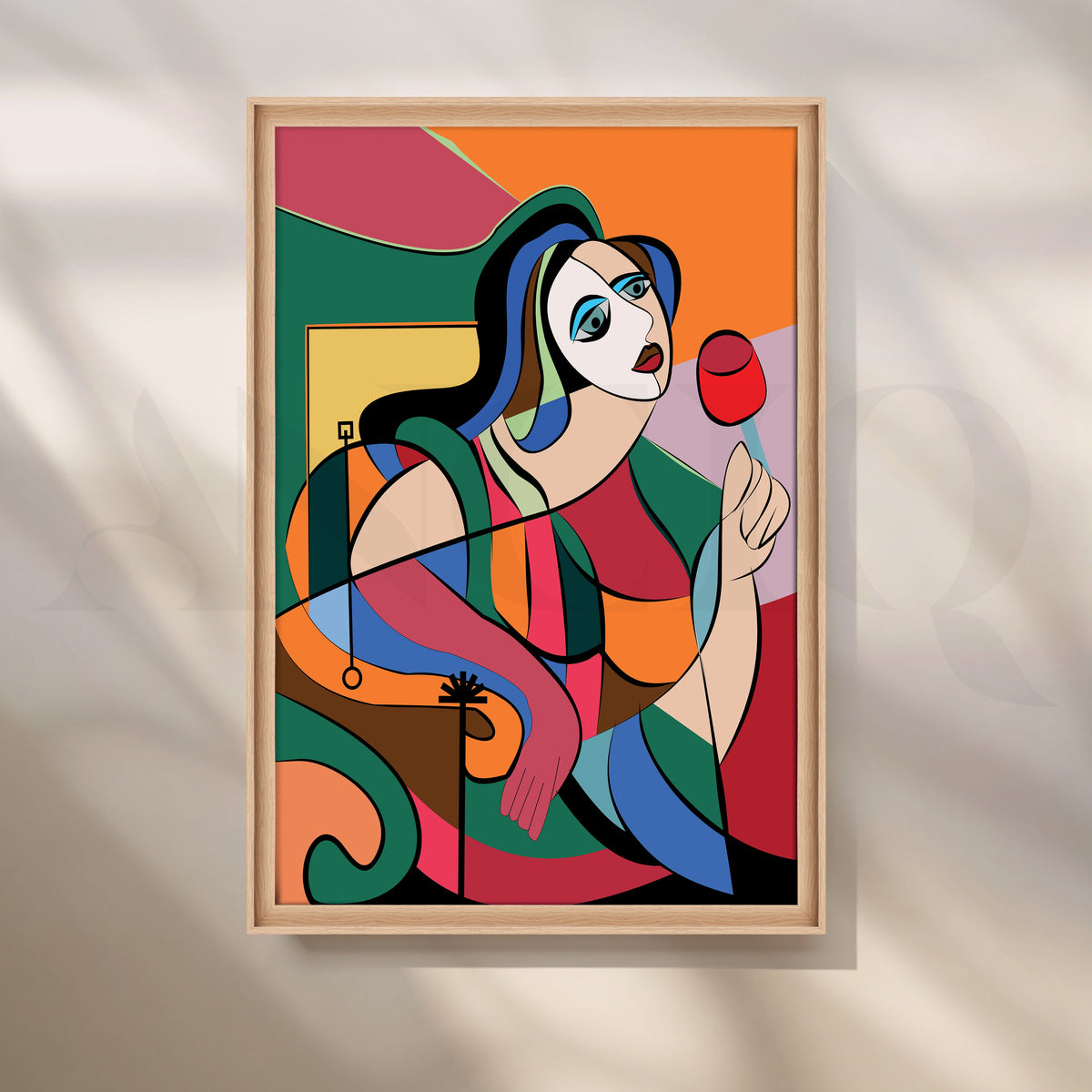 Geometric Female Portrait Canvas Artwork – Asha Art Studio – Image 5