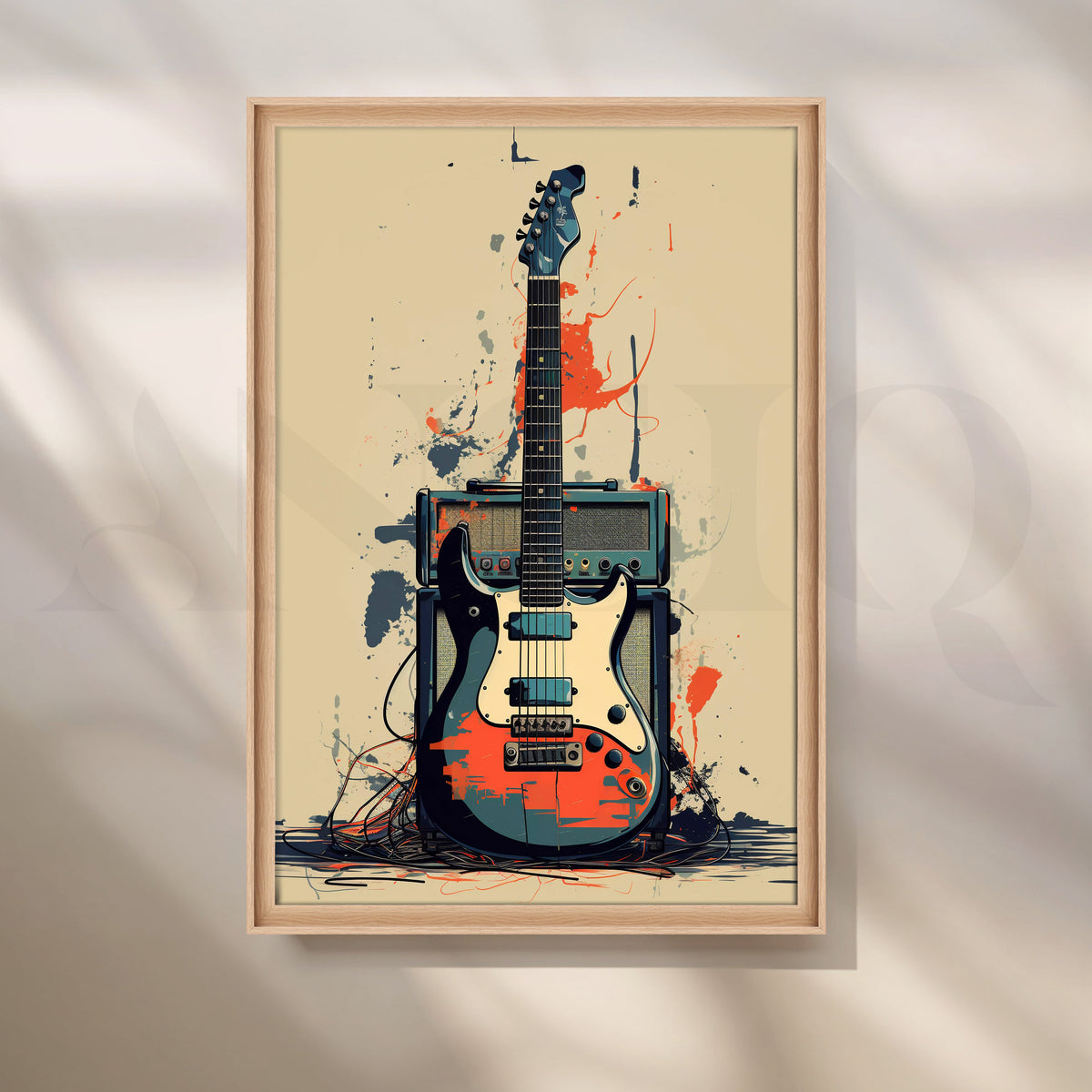 Electric Guitar with Amplifier Artwork – Asha Art Studio – Image 5
