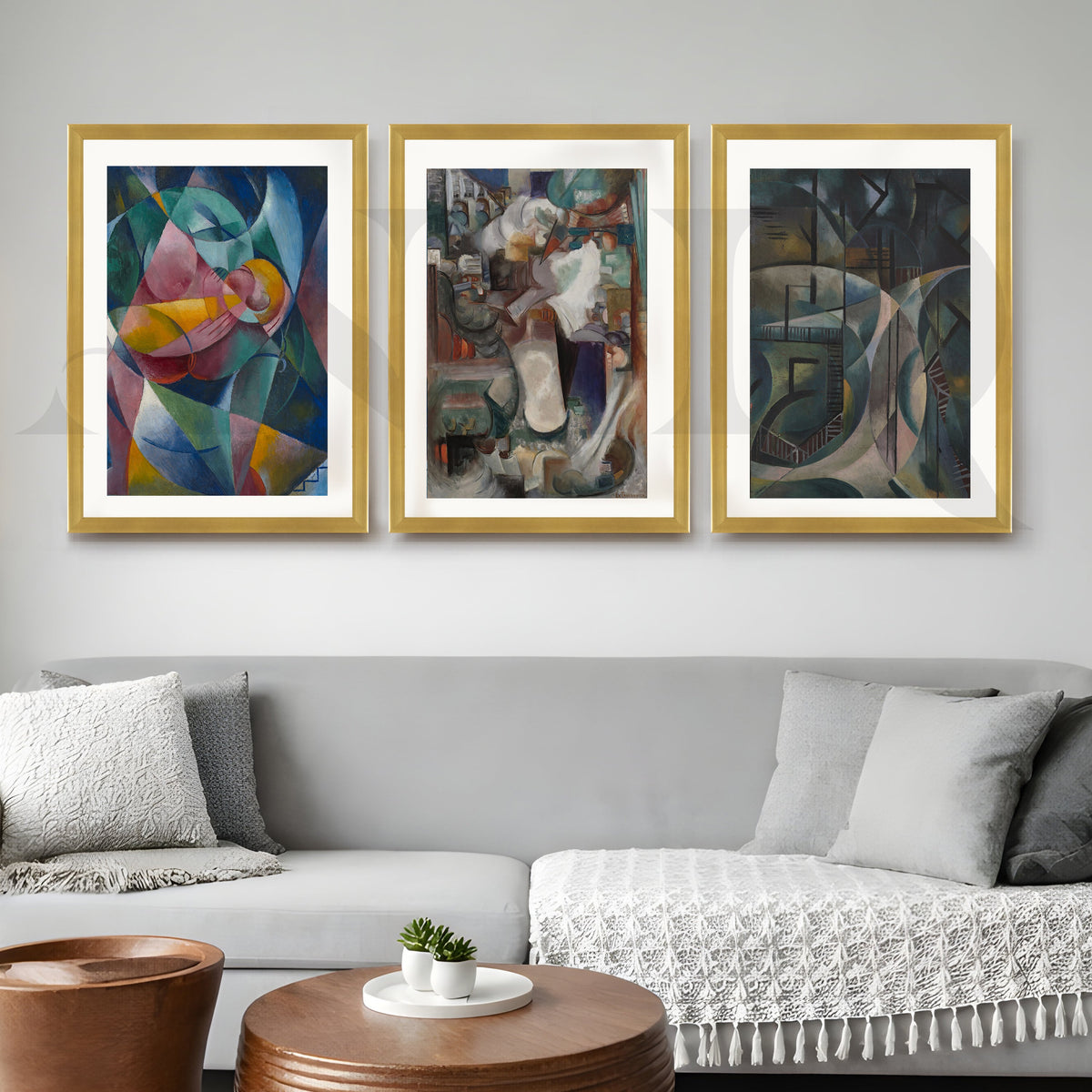 Modern Cubist Expression Gallery Wall – Set of 3 Abstract Artworks - 18 x 24 Inches – Asha Art Studio – Image 4