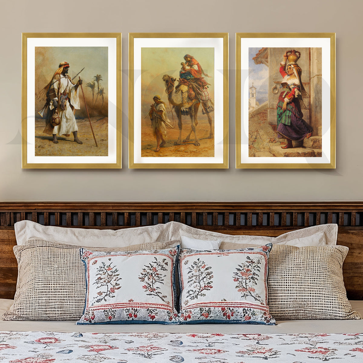 Vintage Desert Nomad Journey Gallery Wall – Set of 3 Classic Artworks - 18 x 24 Inches – Asha Art Studio – Image 4
