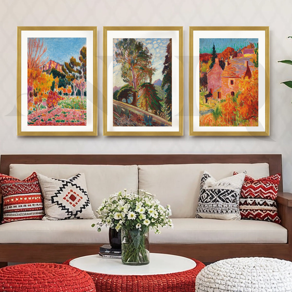 Vibrant Impressionist Countryside Gallery Wall – Set of 3 Vibrant Artworks - 18 x 24 Inches – Asha Art Studio – Image 4